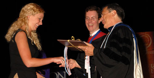 Student being inducted.