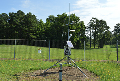 weather antenna in a field
