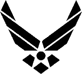 U.S. Air Force logo featuring a stylized eagle in flight.