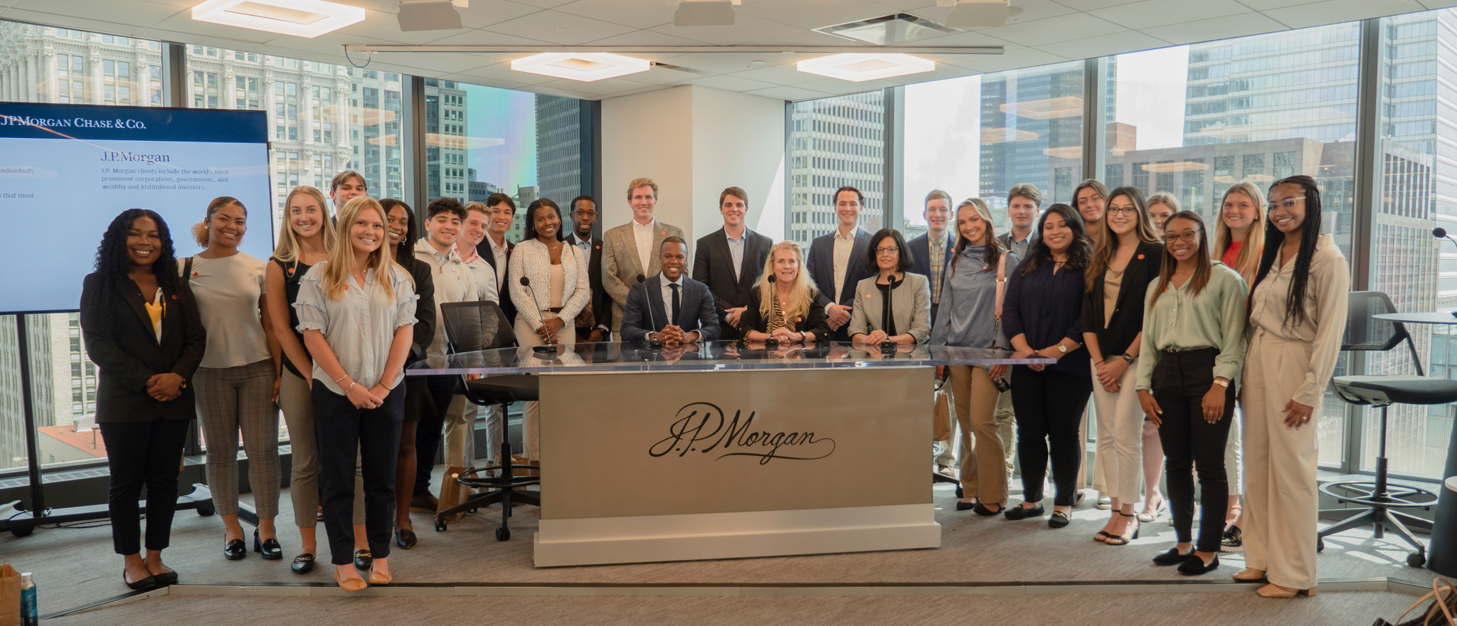 Marketing students at JP Morgan.