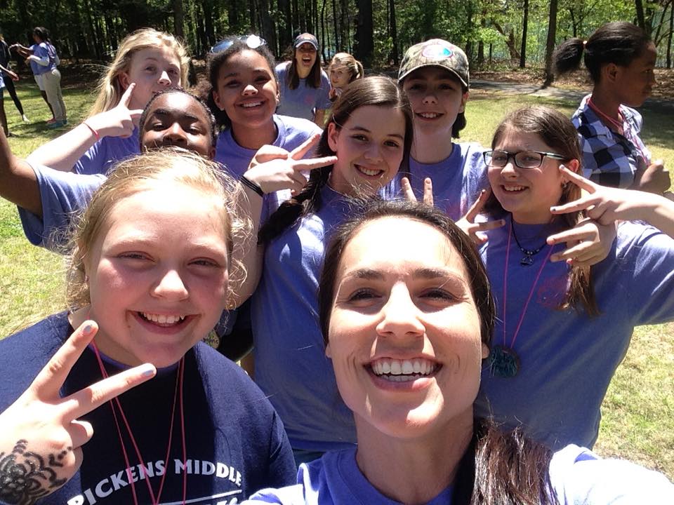 2019 campers posing for a selfie. 