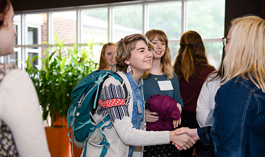 Students networking at the 2019 Hartzog event, hosted by CUIP. 
