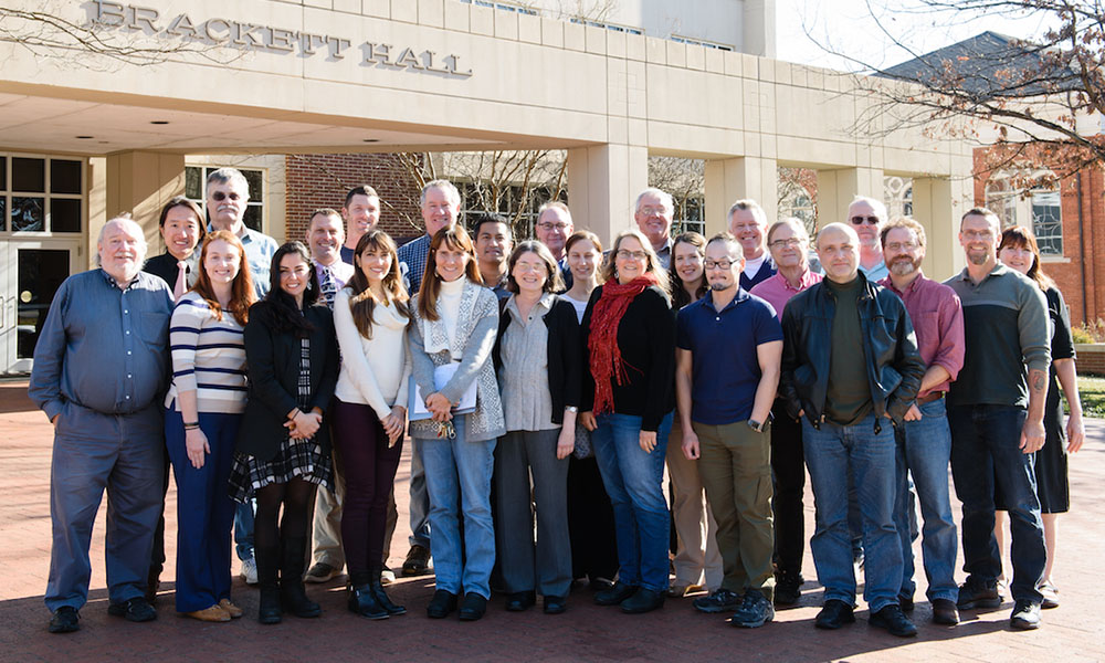 The Clemson University Department of Psychology Faculty outside a building