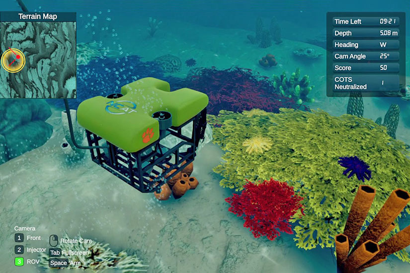 Underwater simulation game for learning