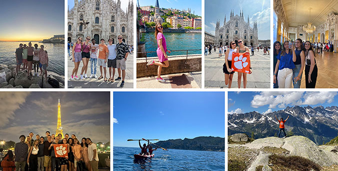Collage of students on Study Abroad trip.