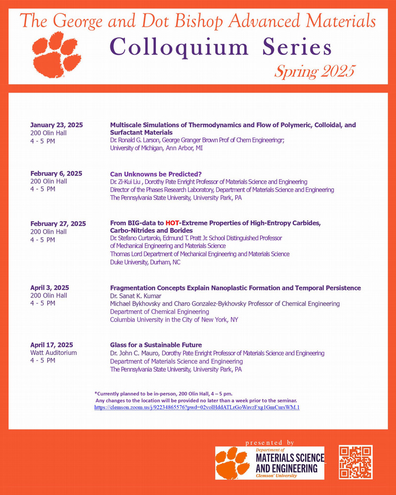 Colloquium Schedule