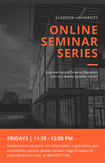 Online seminar series occurs on Fridays at 11:15 am.