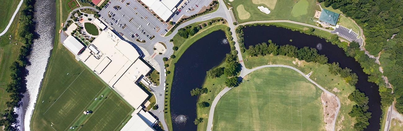 Aerial view of Clemson's campus