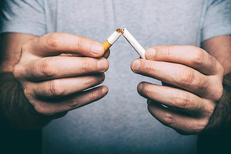 Cigarette ripped in half