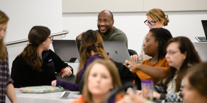 A group of students in a classroom