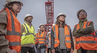 Students tour one of Clemson's construction project sites
