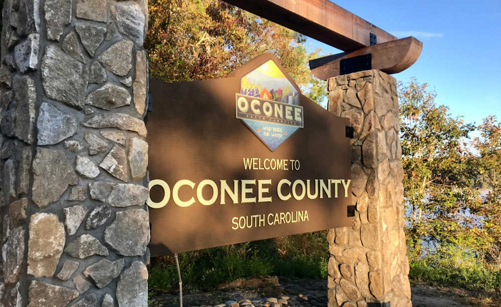 welcome sign to oconee county south carolina