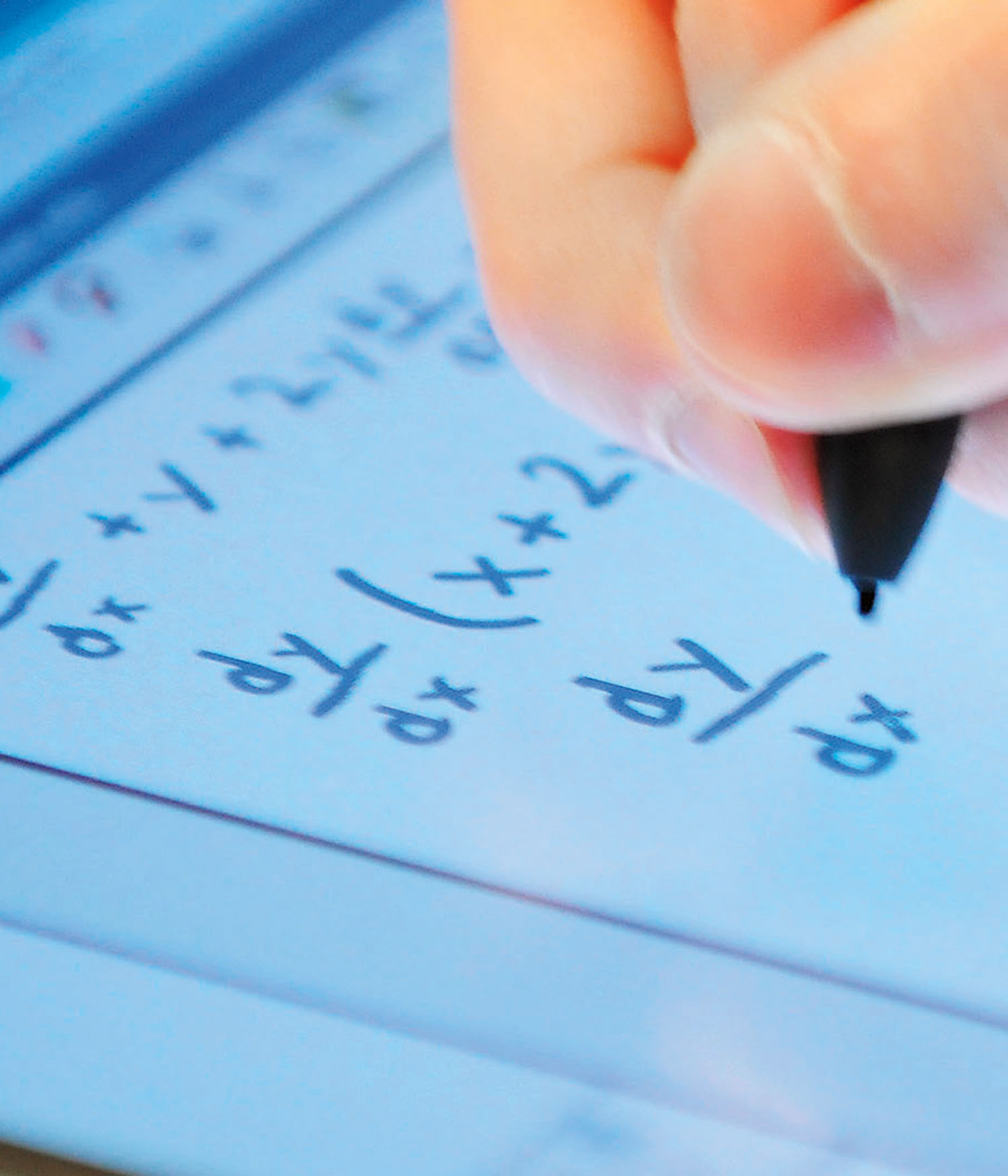 Writing formulas on a tablet