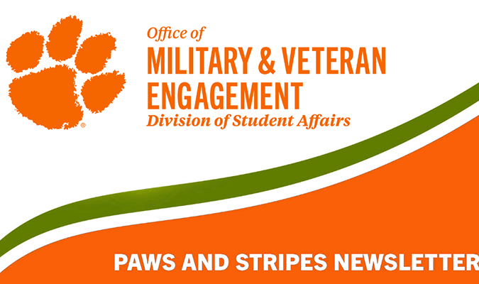 Clemson Military and Veterans Engagement Paws and Stripes Newsletter