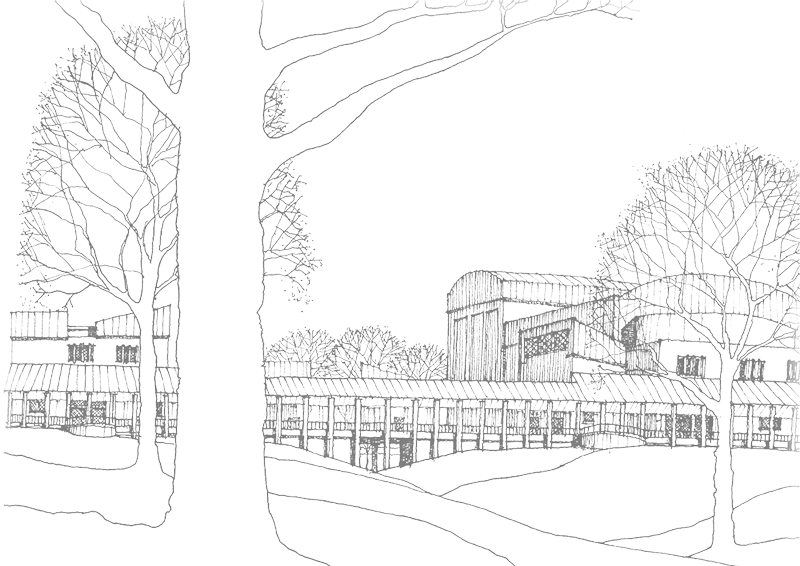 James Barker Illustration of Brooks Center