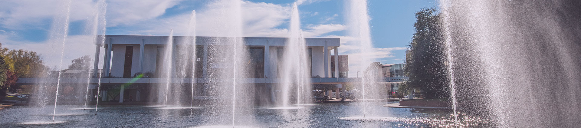 Fountains in front of Clemson University Library
