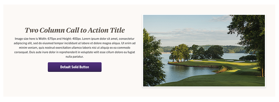 Two Column Call to Action Module Example