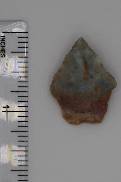 An Indigenous arrowhead from the Woodland Period excavated on Cemetery Hill in the early 1990s.