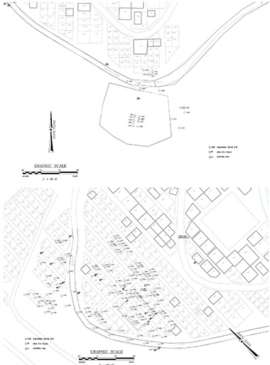 Screen capture of plat map of the cemetery where GPR will take place