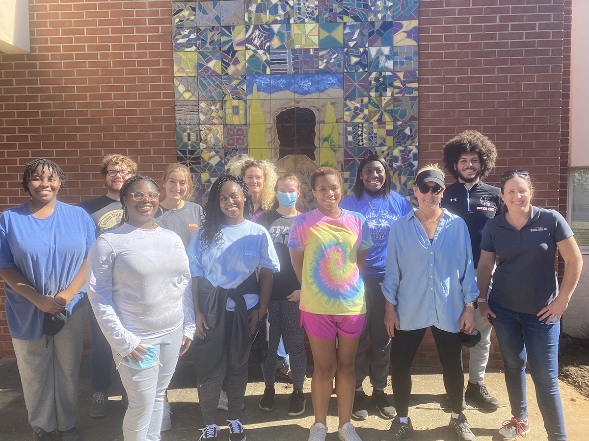 Students, community members, and staff at the Blueridge Community Center in Seneca, South Carolina.
