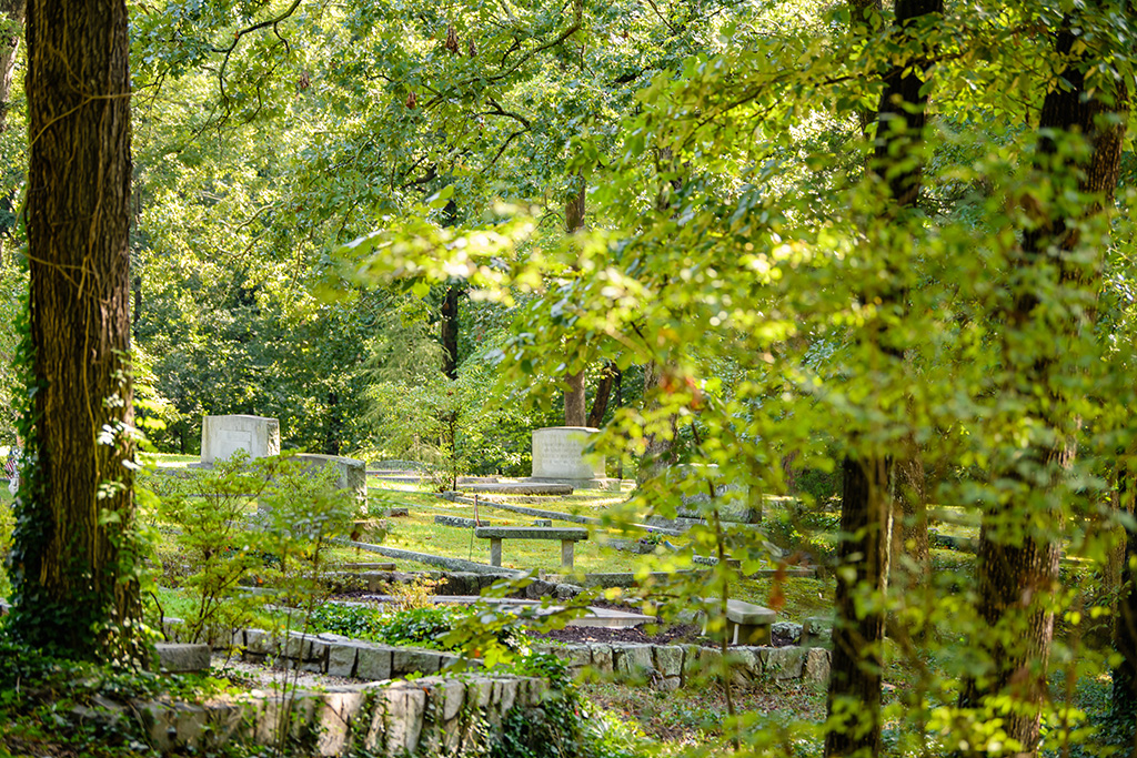 Headstones in Woodland Cemetery at Clemson.