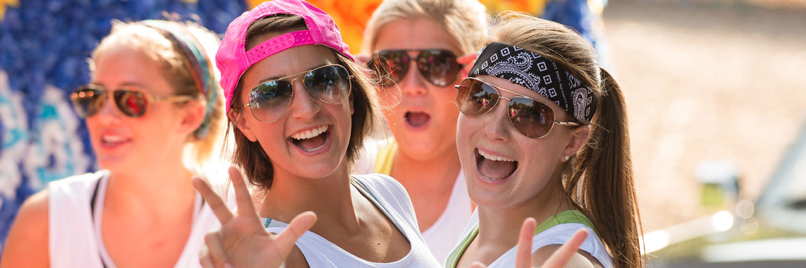 Happy female students at Clemson University, South Carolina