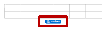 Screenshot highlighting the table options button floating near the table in Microsoft Outlook for Windows.