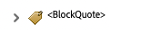 screenshot of adobe acrobat block quote tag