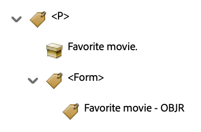 screenshot of adobe acrobat form tag tree