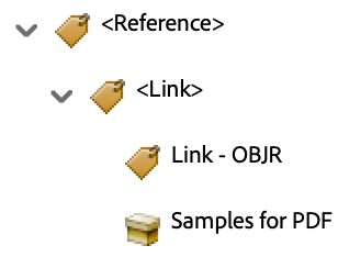 screenshot of adobe acrobat reference tag