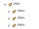 screenshot of adobe acrobat table of contents tag tree