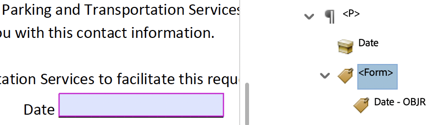 screenshot of a document form fields in adobe acrobat