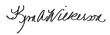 Signature of Kim Wilkerson