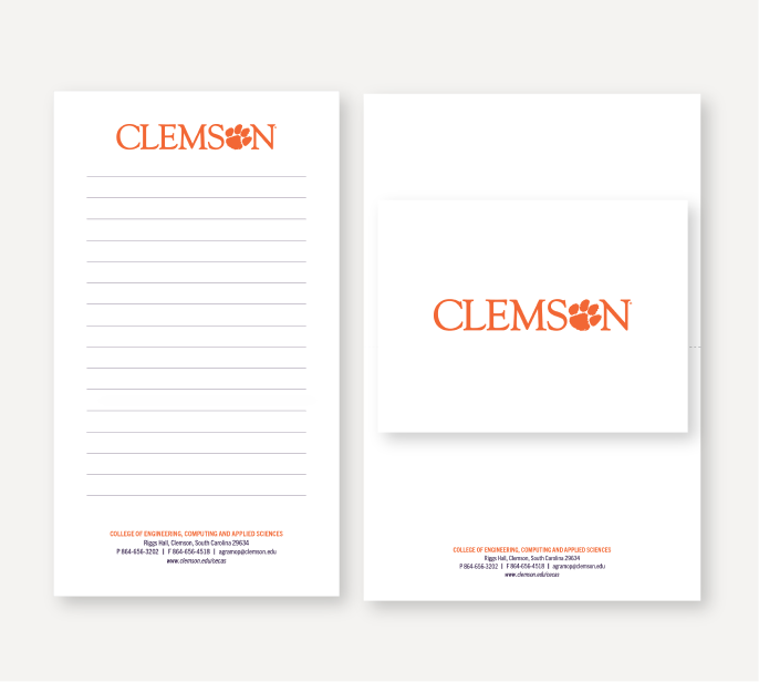 Multiple Examples of Clemson University Branded Cards