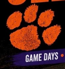 Improper logo example of a distorted Clemson Tiger Paw Over Black Background