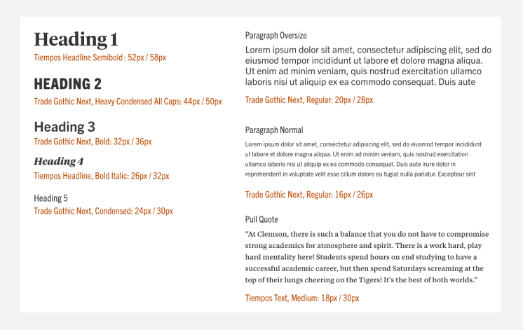A type scale example shows the ratio of type sizes between headings and paragraph text.