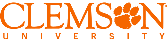 Clemson University Wordmark, orange on white background