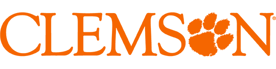 Clemson Wordmark, orange on white background