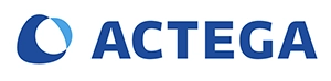 ACTEGA logo featuring a stylized blue and turquoise graphic with the company name in bold letters.