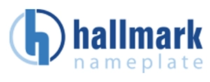 Hallmark Nameplate logo featuring a stylized "h" and the name in bold blue text.