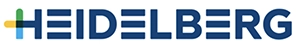 Heidelberg logo featuring a modern design with blue text and colorful elements.