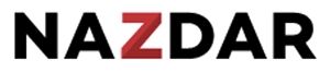 Nazdar logo featuring bold black letters with a red "Z."