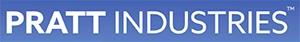 Pratt Industries logo featuring bold white text on a blue background.