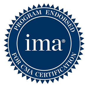 Endorsed program logo for CMA certification by IMA.
