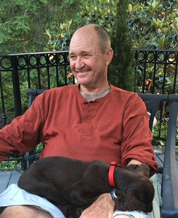 Mike Maloney with dog Maggie.