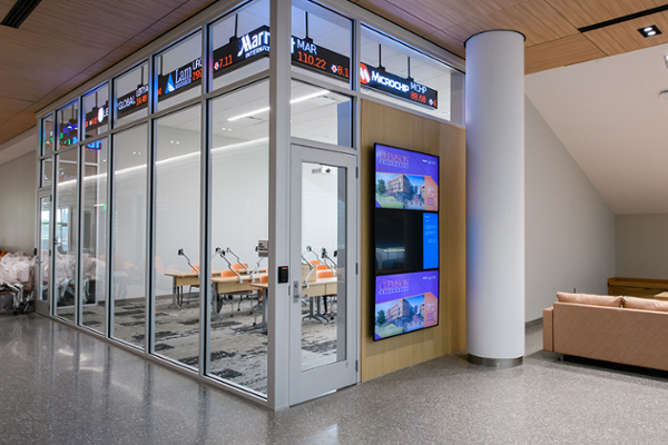 New trading room in the Wilbur O. and Ann Powers College of Business.