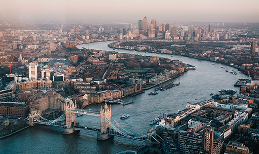 London city from above view.