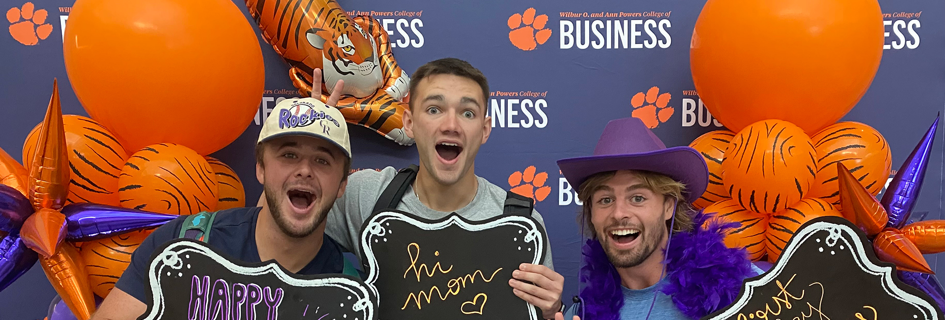 Three male students posing for photo