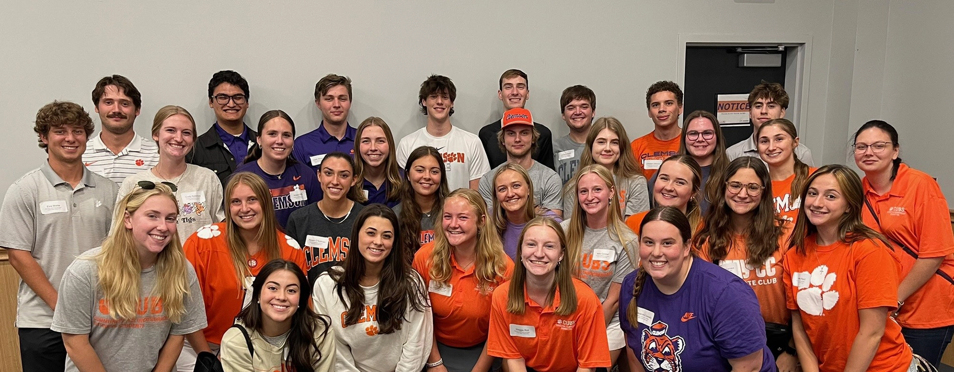 Large group of students posing for photo.