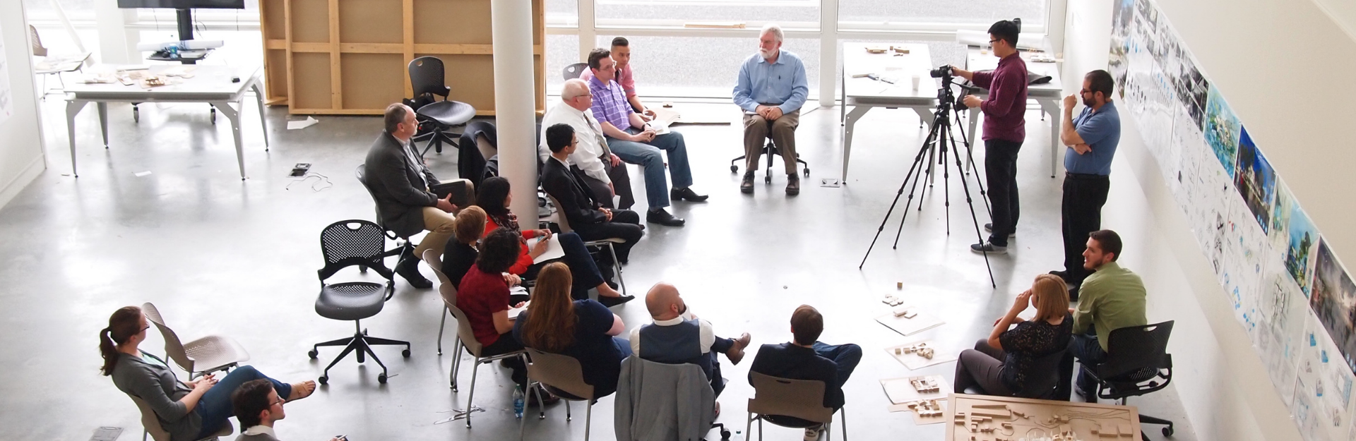 group of Architect + Health students having class